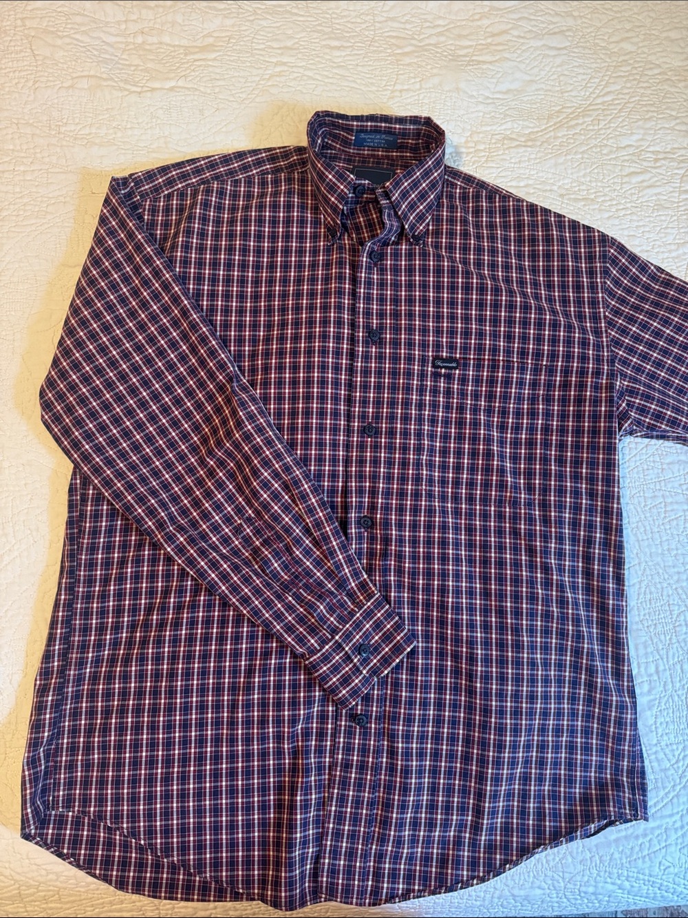 Faconnable Long-Sleeve Plaid Button-Up Shirt